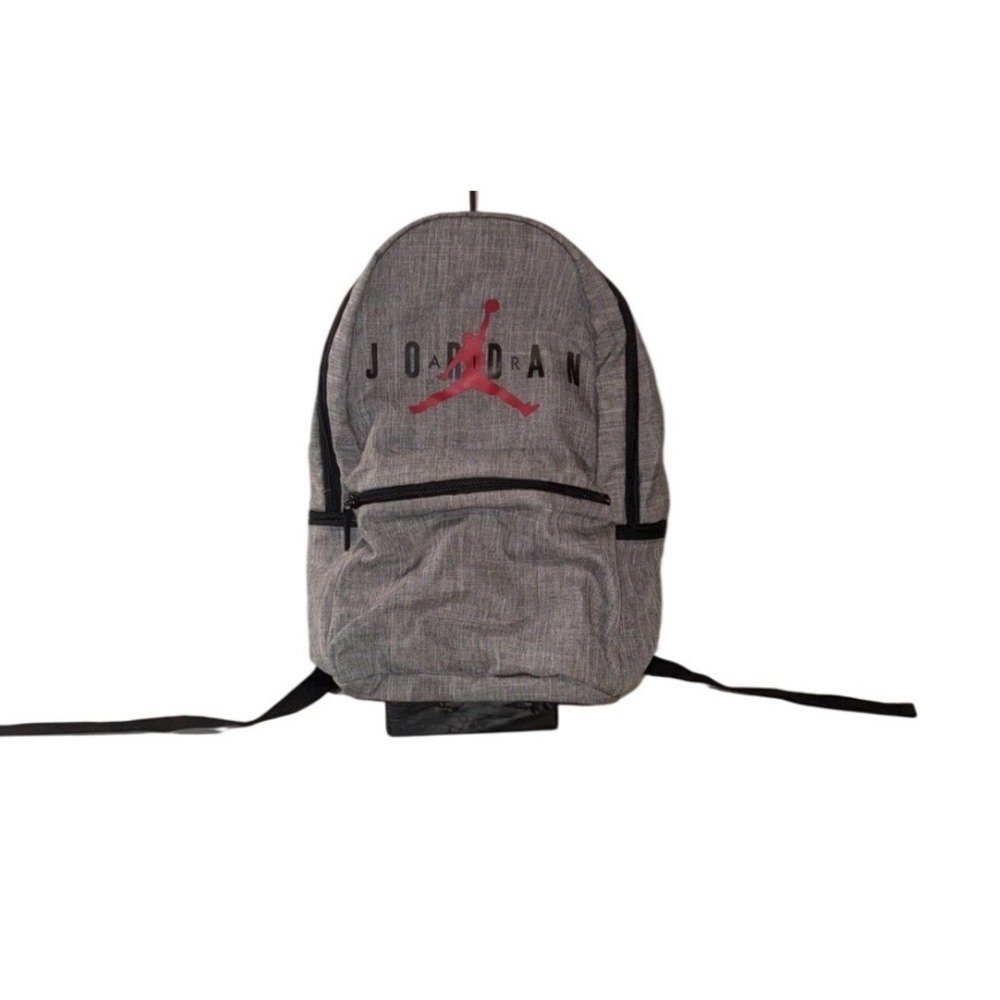 Jordan Jumpman Backpack Unisex Grey Red Excellent Heathered Laptop‎ Bag